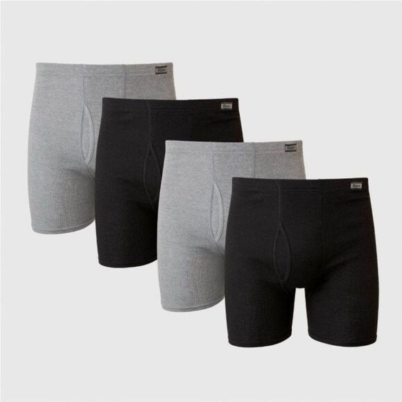 NWT Hanes Men’s 5pk Boxer Briefs | ComfortSoft Waistband | Black/Gray S - Picture 1 of 2